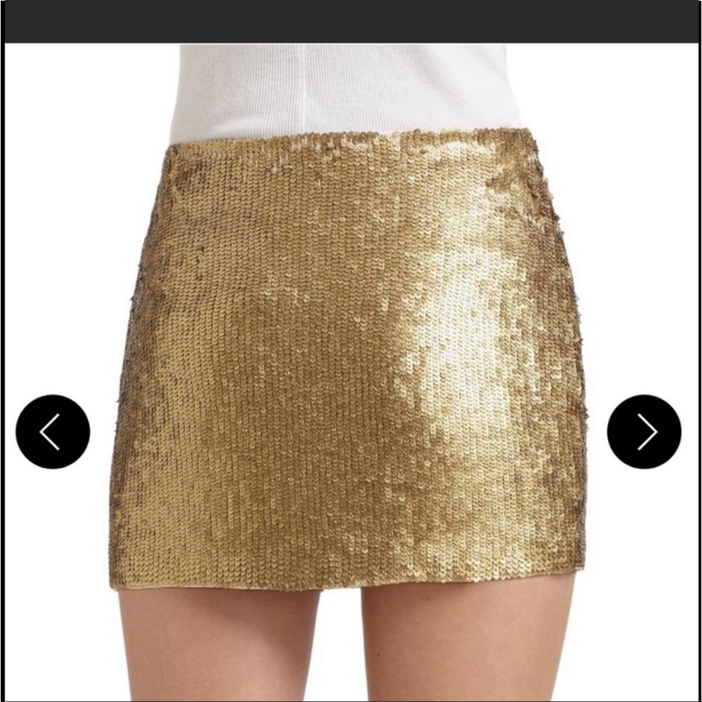 Haute Hippie Gold Shimmer Mini Skirt M NWOT